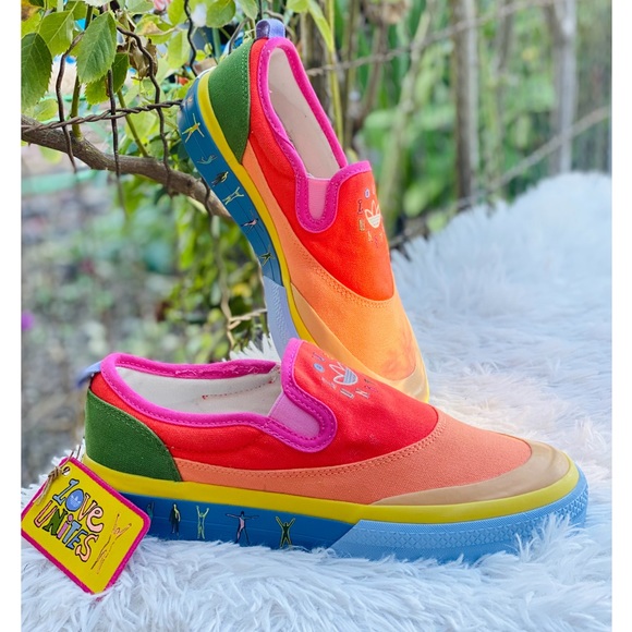 Adidas Nizza Love Unites Rainbow Slip On Shoes - Picture 3 of 12